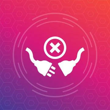 Electric plug disconnected from socket vector icon Illustrazione stock