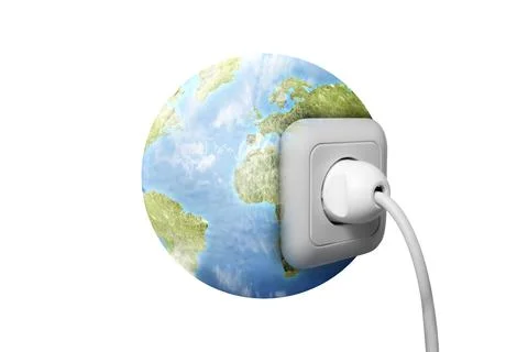 Electric plug into an earth power socket Stock Illustration