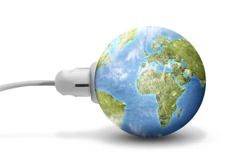 Electric plug into an earth power socket Stock Illustration