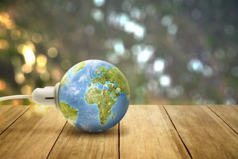 Electric plug into an earth power socket Stock Illustration