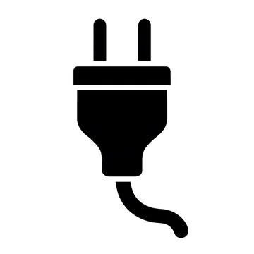 Electric Plug Flat Icon Perfect for Web, UI Design, and Graphic Design. Stock Illustration