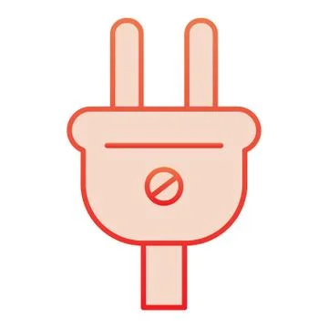 Electric plug flat icon. Socket plug red icons in trendy flat style. Electric Illustrazione stock