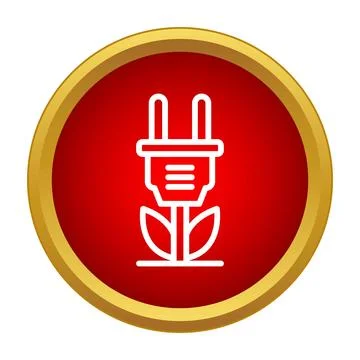 Electric plug growing as plant symbolizing ecological energy Ilustração Stock