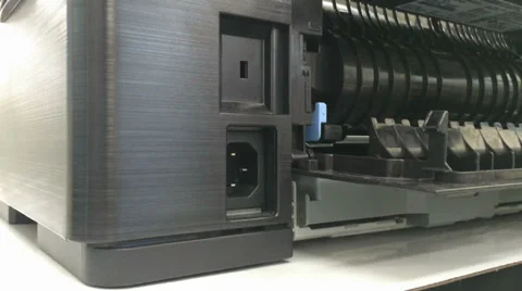  electric plug on hand for push to printer plug Stock Footage 39192309