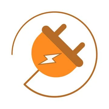 Electric plug icon with cable. Illustrazione stock