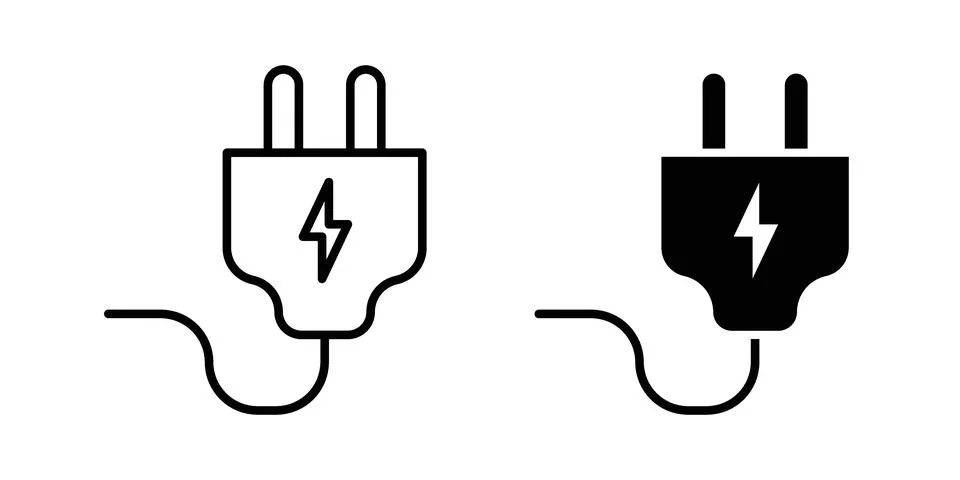 Electric plug icon concept logo design collection Stock Illustration