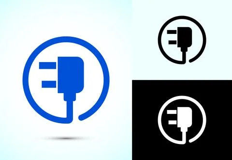 Electric plug icon design illustration for web and mobile app Stock Illustration