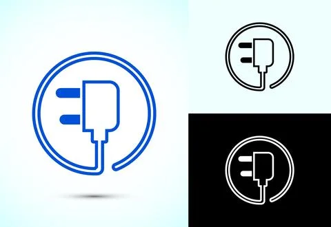 Electric plug icon design illustration for web and mobile app Stock Illustration