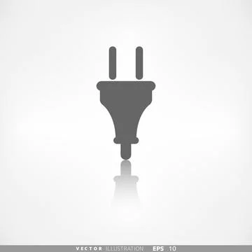 Electric plug icon. electric fork symbol. Stock Illustration
