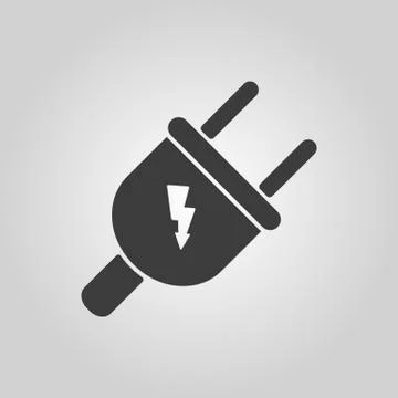 The electric plug icon. Electric Plug symbol. Flat Stock Illustration
