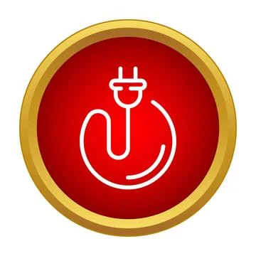 Electric plug icon engaging with power symbol button Illustrazione stock
