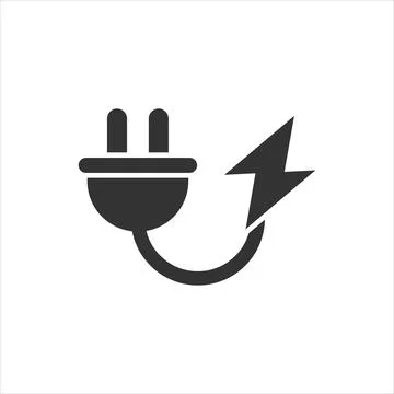 Electric plug icon in flat style. Power adapter vector illustration on white  Stock Illustration