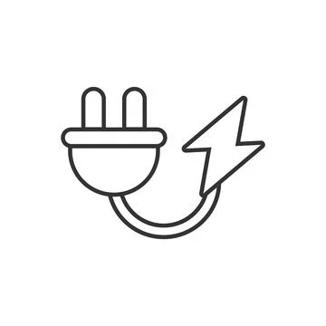 Electric plug icon in flat style. Power adapter vector illustration on white  Stock Illustration