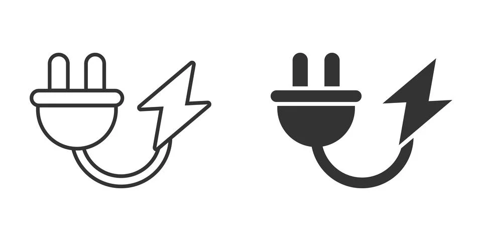Electric plug icon in flat style. Power adapter vector illustration on white  Stockillustratie