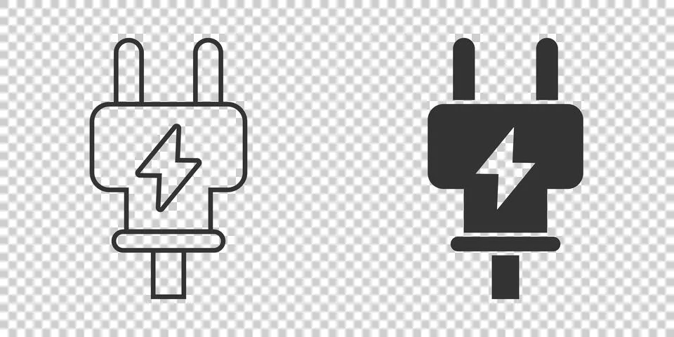Electric plug icon in flat style. Power adapter vector illustration on white  스톡 일러스트