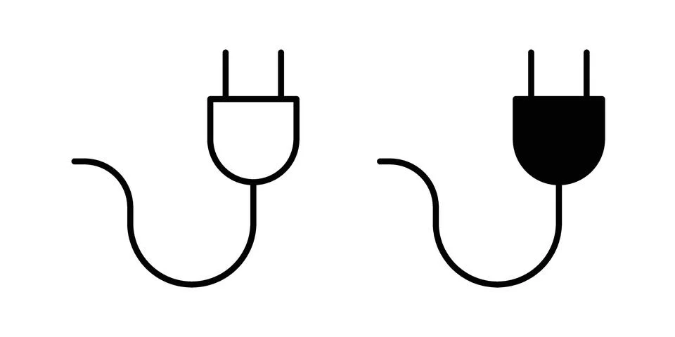 Electric plug icon illustration vector, icon set for apps Stock Illustration