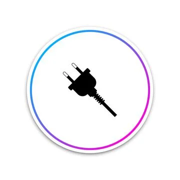 Electric plug icon isolated on white background. Concept of connection and Illustrazione stock