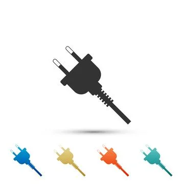 Electric plug icon isolated on white background. Concept of connection and Stockillustratie