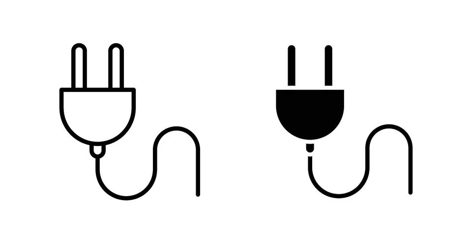Electric plug icon modern style vectors set Stock Illustration