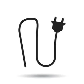Electric plug icon. Power plug flat vector illustration on white background. Illustrazione stock