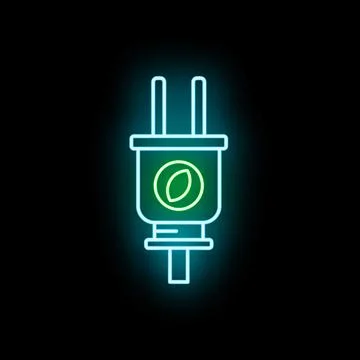 Electric plug icon showing green energy sustainability Иллюстрация