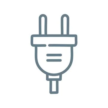 Electric plug icon. Simple line art illustration of an electric plug, perfe.. Stock Illustration