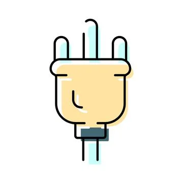 Electric plug icon supplying power and energy connection Stock Illustration