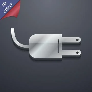 Electric plug icon symbol. 3D style. Trendy, modern design with space for you Stock Illustration