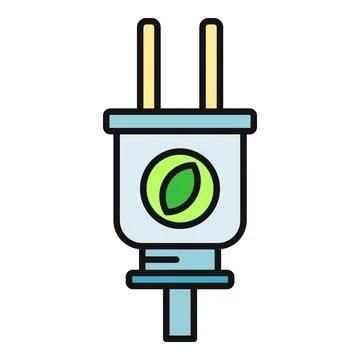 Electric plug icon symbolizing green energy and sustainability Stock Illustration