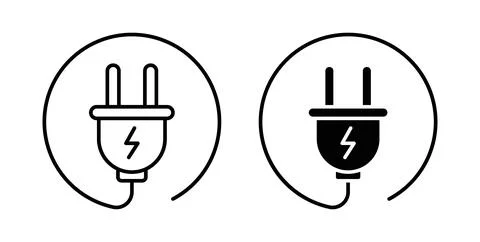 Electric plug icon vector art Illustrations Stock Illustration