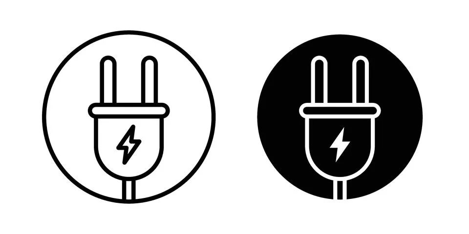 Electric plug icon vector design illustrations Stock Illustration