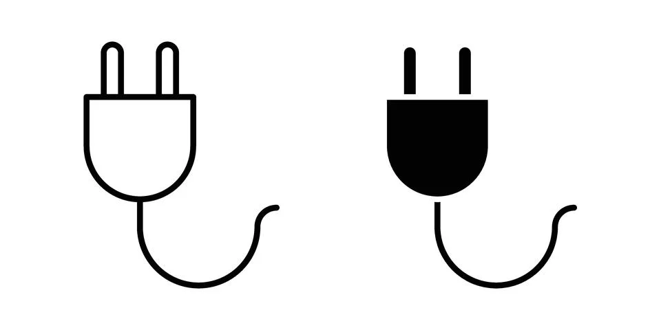 Electric plug icon vector, illustration icon set Stock Illustration