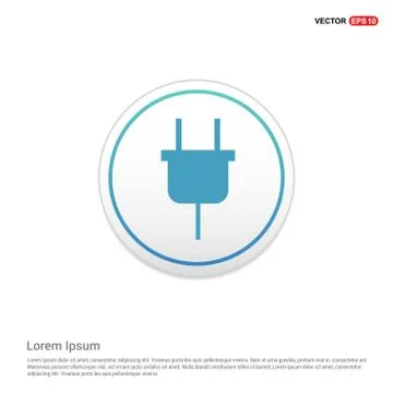 Electric plug icon - white circle button Stockillustratie