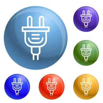 Electric plug icons set vector Stockillustratie
