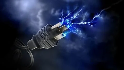 Electric plug isolated on dark background. 3D illustration Stock Illustration