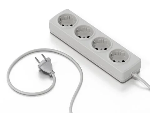 Electric plug isolated on white background. 3D illustration Stock Illustration