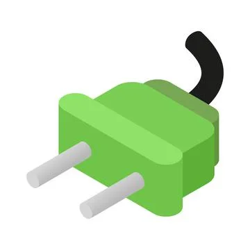 Electric plug isometric 3d icon Illustrazione stock