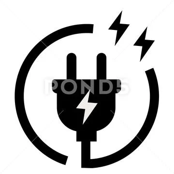 Electric plug with lightning bolt icon socket power connector vector electr.. Illustrazione stock