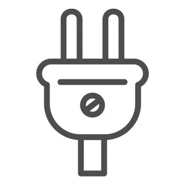 Electric plug line icon. Socket plug vector illustration isolated on white Illustrazione stock