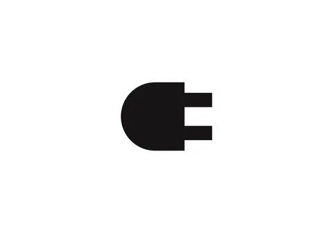 Electric plug logo design, power socket icon vector 스톡 일러스트