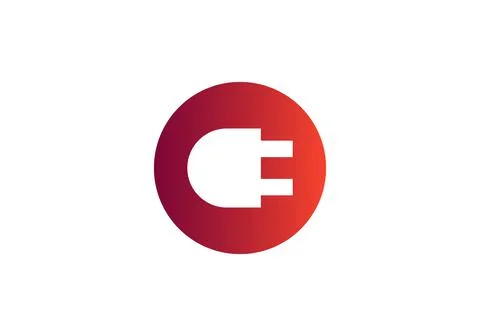 Electric plug logo design, power socket icon vector 스톡 일러스트