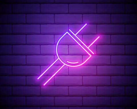 Electric plug neon icon. Elements of web set. Simple icon for websites, web d Stock Illustration