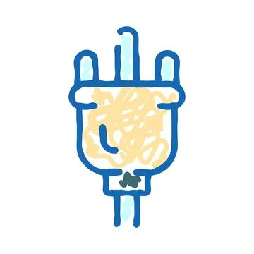 Electric plug outlet with tangled wires icon Stock Illustration