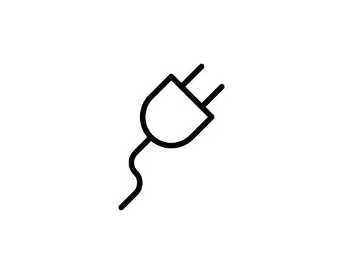 Electric plug outline icon. linear style sign for mobile concept and web desi Stock Illustration