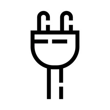 Electric plug outline icon symbolizing power connection technology Stock Illustration