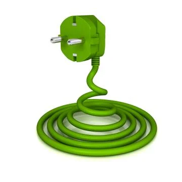 Electric plug over white background Stock Illustration