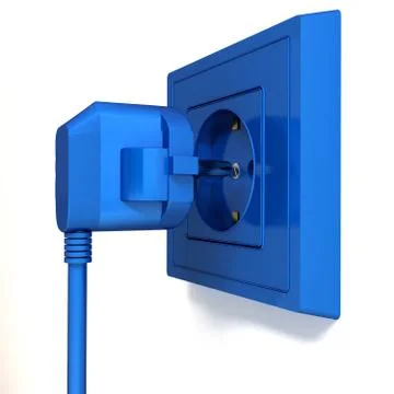 Electric plug over white background Stock Illustration