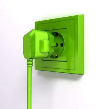 Electric plug over white background Stock Illustration