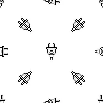 Electric plug pattern seamless Stock Illustration