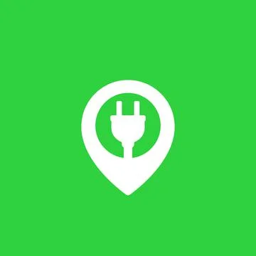 Electric plug with pin marker vector icon Stockillustratie